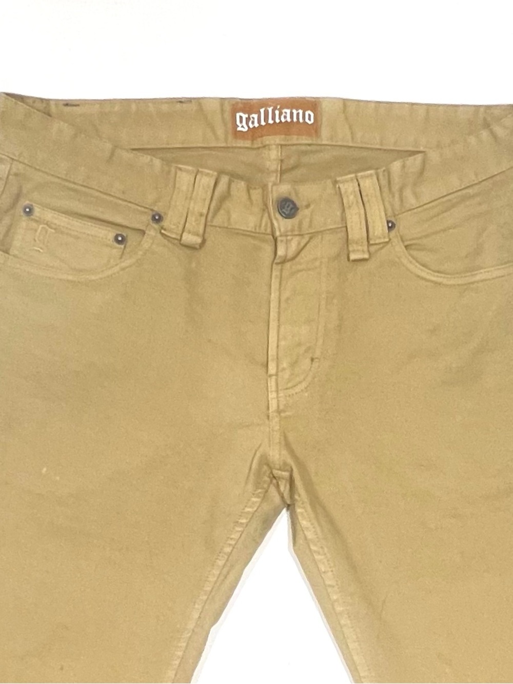 Galliano Men's Khaki/Tan Chino Jeans Size W35 L35 Price $180